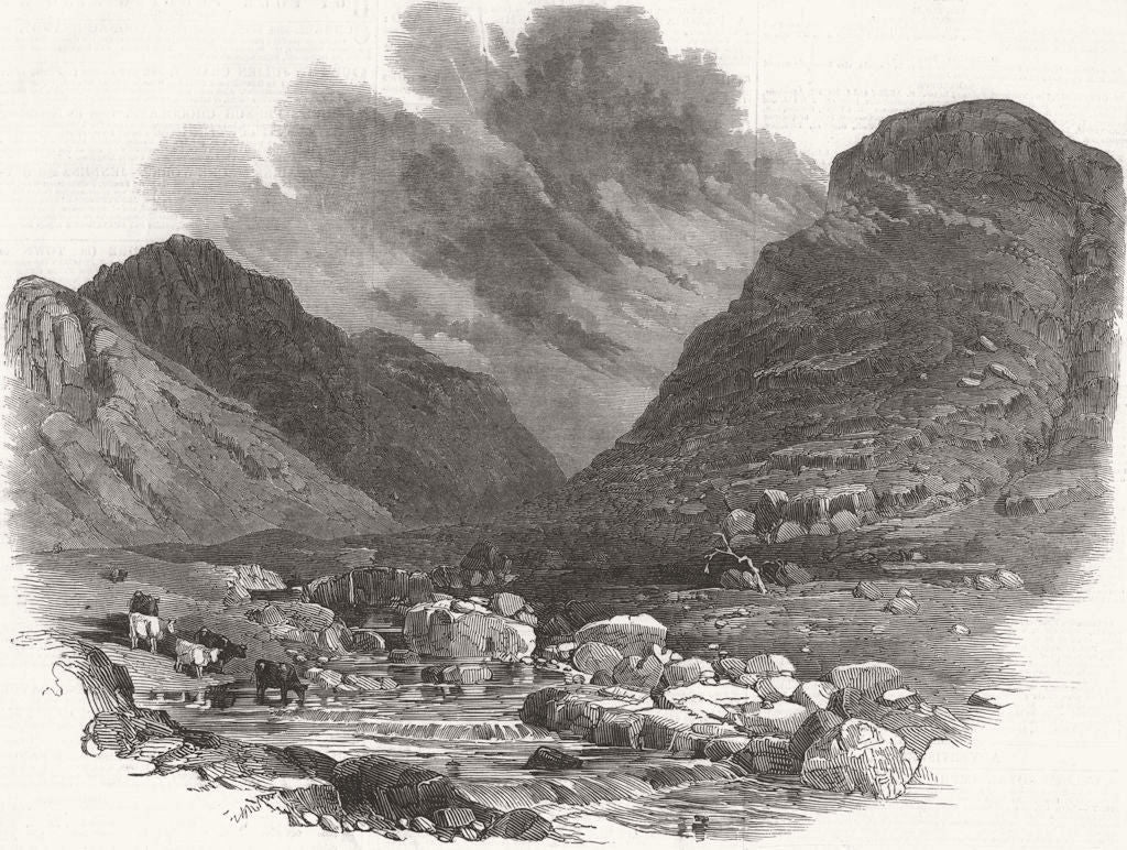 SCOTLAND. The pass of Glencoe 1847 old antique vintage print picture